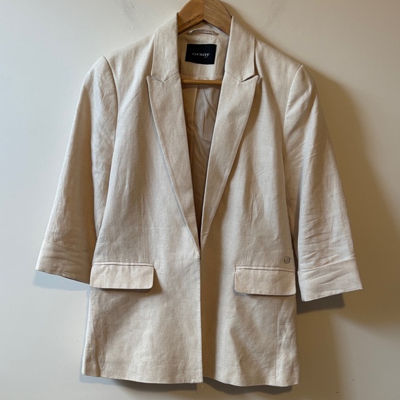Orsay Cream Linen Blazer Jacket - Picture 4 of 10